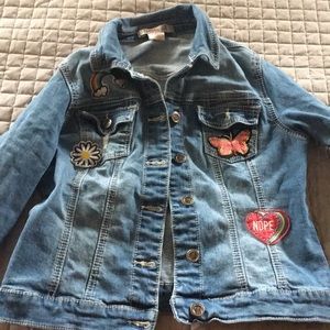 Distressed Patchwork denim jacket